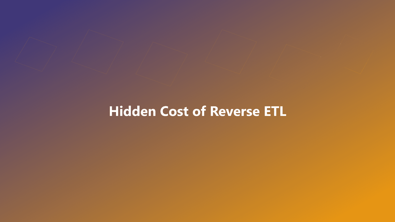 A warehouse and SaaS analytics tool connected by two directional pipes with cost and latency symbols.